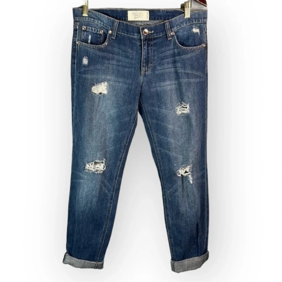 RACHEL Rachel Roy Distressed Rebel Weekend Blue Medium Wash Mid Rise Jeans 28 - Picture 2 of 9